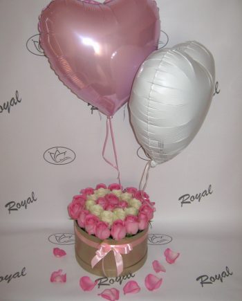 Box of flowers sa ružama i balonima