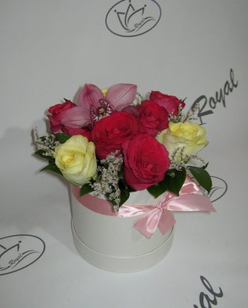 Box of flowers sa ružom i orhidejom 451